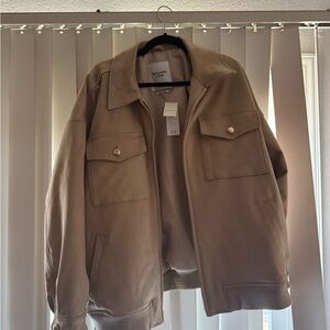 Abercrombie & Fitch Tan Bomber Jacket with Chest Flap Pockets NWT size XL
